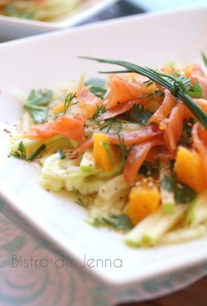 Recette Salade de fenouil, orange et truite fumée