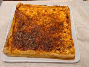 Recette Quiche chorizo, poivrons et oignon