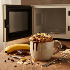 Recette Gateau flocon d avoine banane chocolat micro onde : prêt en 5 minutes !