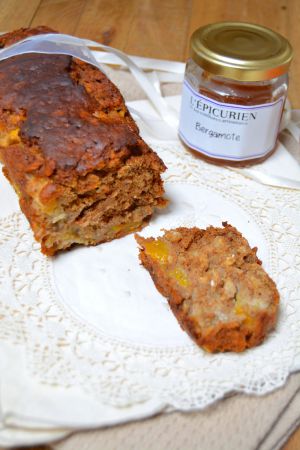 Recette Cake aux pêches, sarrasin et bergamote (vegan&sans gluten)