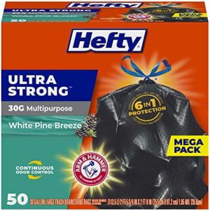 Recette Review: Hefty Ultra Strong 30 Gallon Trash Bags – Odor Control, Flex Strength, Tough Drawstring