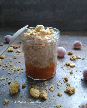 Recette Tapioca au lait végétal & crumble ~ Dessert vegan &sans gluten ~