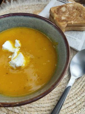 Recette Soupe butternut et grilled cheese