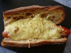 Recette Hot-dog gratiné sauce moutarde