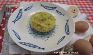 Recette Petits flans de poireaux et jambon de poulet -light