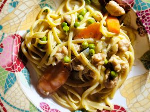 Recette Pâtes "soupe au poulet {végétal} et nouilles"