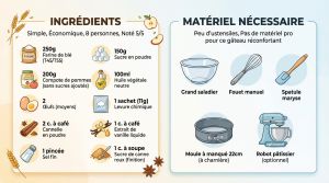 Recette Gâteau pomme cannelle : le secret du moelleux