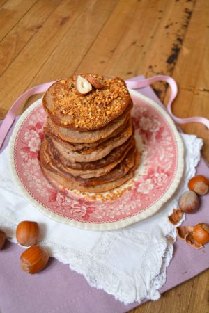 Recette Pancakes à la banane, pralin et sarrasin (vegan & sans gluten)