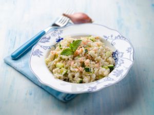 Recette Risotto au saumon frais et courgettes