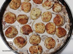 Recette Boulettes de poulet sauce champignons