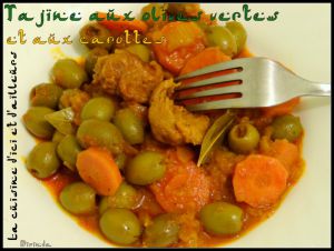 Recette Tajine aux olives vertes dénoyautées et aux carottes