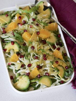Recette Salade de fenouil, roquette, grenade, orange et avocat