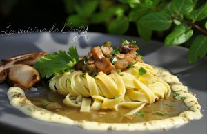 Recette Tagliatelles aux cèpes et mousseline de Gruyère