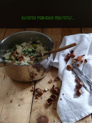 Recette Risotto aux poireaux et aux noisettes