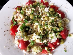 Recette Effiloché de raie tiède en salade