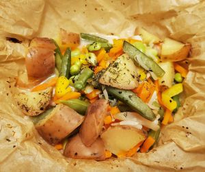 Recette Papillote de trio de poissons aux légumes