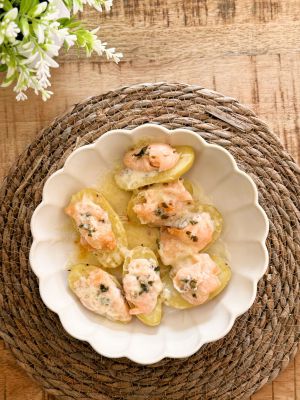 Recette Pommes de terre au saumon fumé et mozzarella