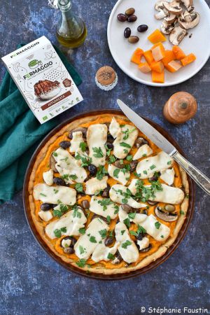 Recette Pizza d’automne à la butternut et mozzarella fumée