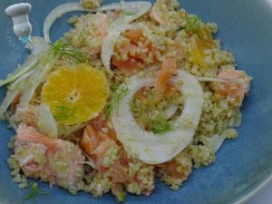 Recette Salade de fenouil et clémentine aux 2 saumons