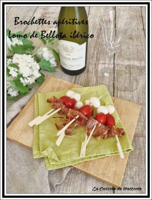 Recette Brochettes apéritives avec Lomo Ibérico Bellota - Filet De Longe Jamonarium