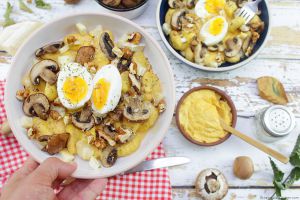 Recette Gnocchis à la Crème de Butternut, aux Champignons Poêlés et au Reblochon