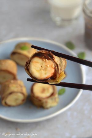 Recette Makis de crêpes {banane & chocolat} #vegan