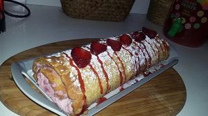 Recette Gâteau roulé au mascarpone et aux fraises