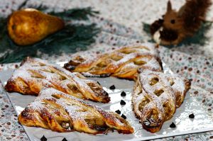 Recette Feuilletés en jalousie, poires et chocolat