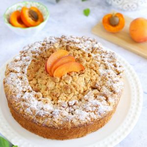 Recette Gâteau crumble amande abricot {vegan}