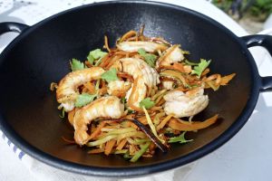Recette Wok de crevettes aux légumes