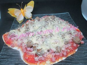 Recette Pizza au jambon & champignons