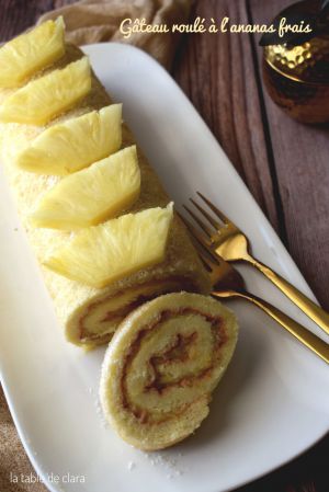 Recette Gâteau roulé à l'ananas frais