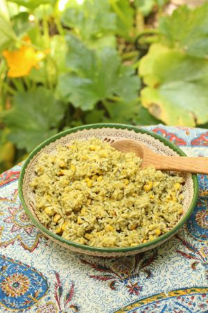 Recette Riz vert au maïs frais à la mexicaine (arroz verde)