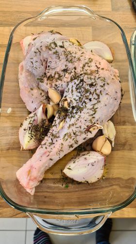 Recette Cuisse de dinde cuite au four en cocotte