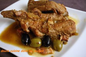 Recette Plat de côte de porc aux olives et paprika