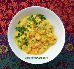 Recette Curry saumon & crevettes inspiré par Nessa