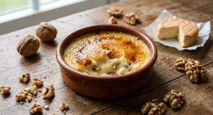 Recette Délicieuse Crème Brûlée au Maroilles et Noix : Une Recette Savoureuse et Originale