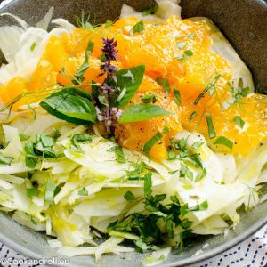 Recette Salade fenouil, orange, et basilic thaï
