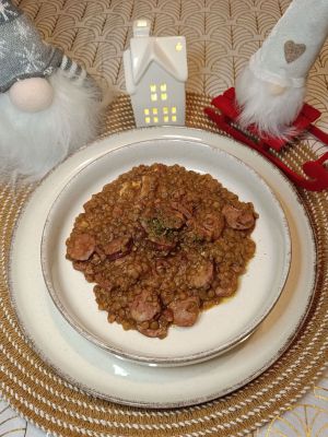 Recette Saucisses fumées aux lentilles - Foodista Challenge #129