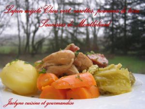 Recette Lapin mijoté Chou vert, carottes, pommes de terre & saucisses de montbéliard Plat familial simple et tout le monde adore