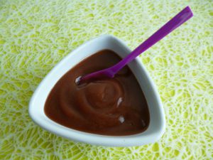 Recette Crème dessert au sirop d'agave au chocolat à seulement 70 kcal (diététique, allégée, végane, bio et à ig bas)