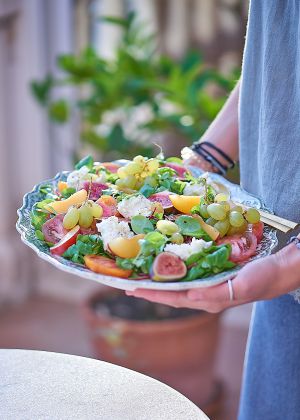 Recette Salade d’automne figues, raisin et mozzarella