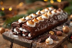 Recette Bûche de Noël vegan, chocolat et meringue