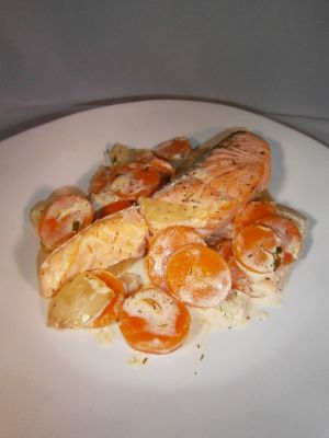 Recette Saumon, carotte et fenouil à la crème