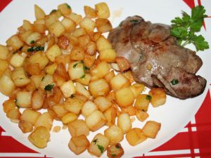Recette Foie de lapin aux pommes de terre rissolées ail persil