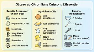 Recette Gâteau citron sans cuisson : recette facile et bluffante