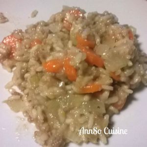 Recette Risotto aux carottes, fenouils et viande hachée