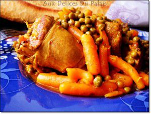 Recette Tajine d'Agneau aux Petits Pois & aux Carottes