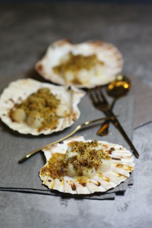 Recette Pétoncles en chapelure de chorizo