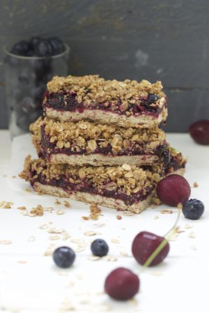 Recette Crumble aux fruits rouges en barres (vegan)